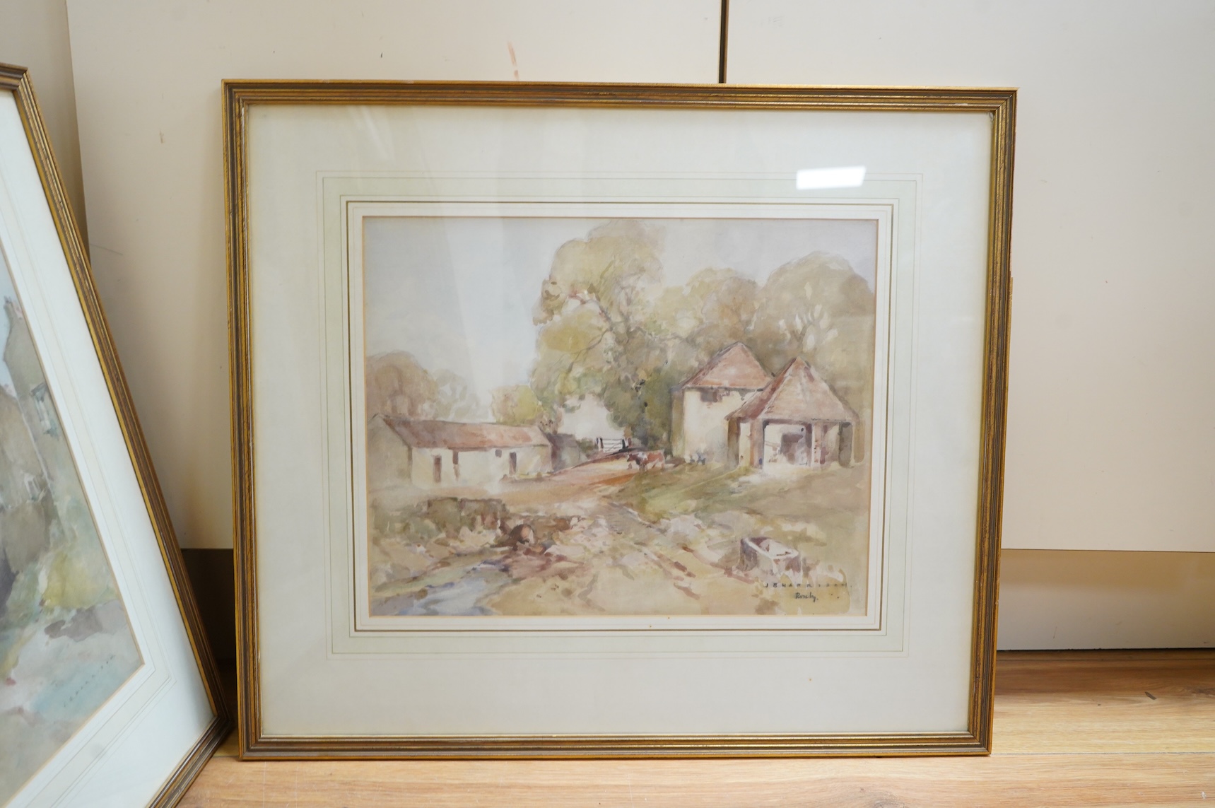 John Brown Harrison (1876-1958), Six Yorkshire views to include estuary scenes and a town scene with church, some signed, watercolours